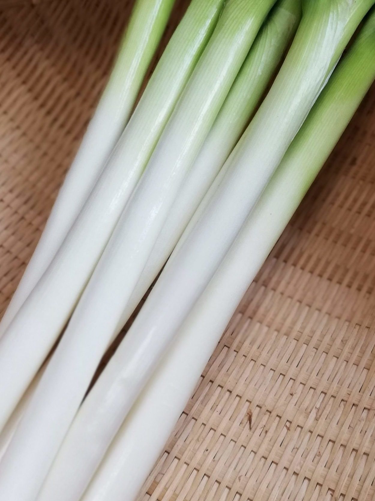 皮をむいた綺麗なネギ